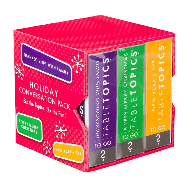 TableTopics Holiday Conversation Pack for Families, 120 Festive Conversation Cards for Thanksgiving, Christmas, & New Year's Eve, Family Bonding Game - Image 1